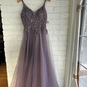 Elegant Lavender Evening Gown